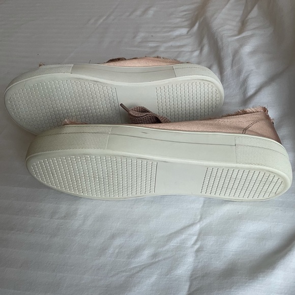 Steve Madden Pink Satin Lace Up Sneakers - Picture 5 of 6